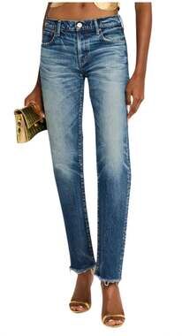 Moussy Florahome Slim Straight Jean Blue 24 NWT Minimalist Elevated Basics